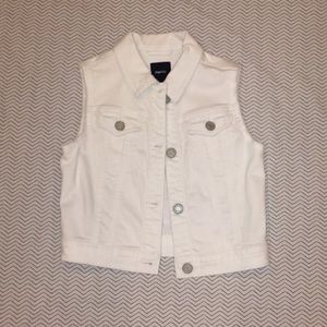 GAP white denim vest